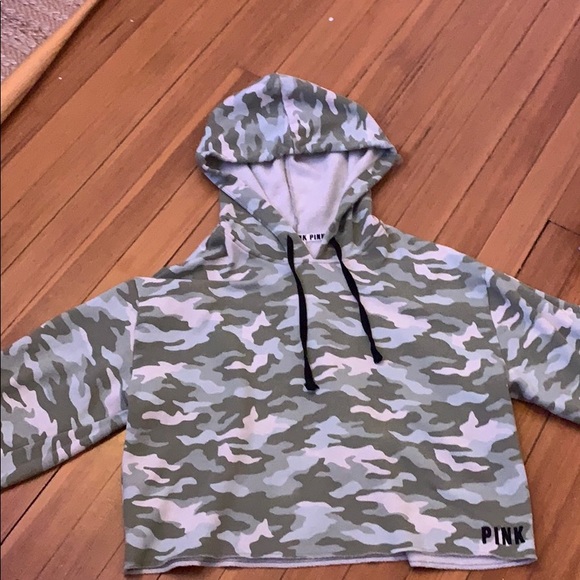 PINK Victoria's Secret Tops - Long sleeved camo shirt/huddie